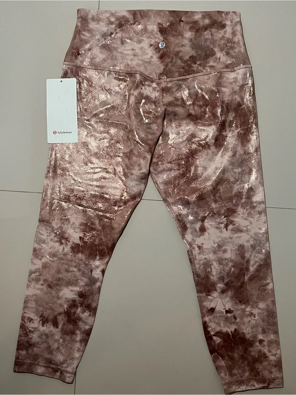 lululemon athletica Align HR Crop 23’ Shine Tie-Dye Capri Leggings - Pink Mauve